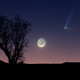 Illustration for article titled Glorious Photo Captures the Moon and a Two-Tailed Comet